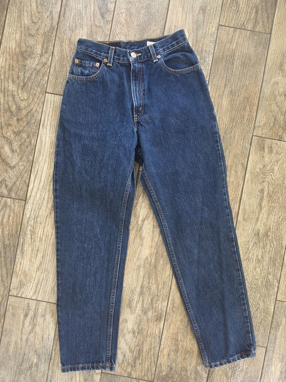 Vintage Red Tab Levis 550 Relaxed Tapered Leg Dark Blue Denim Jeans Sz 24/25